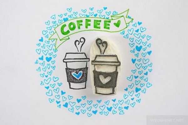 Valentines Day Rubber Stamp Handmade Tutorial Love Coffee Cup—Rubber Stamp Tutorial for Beginners