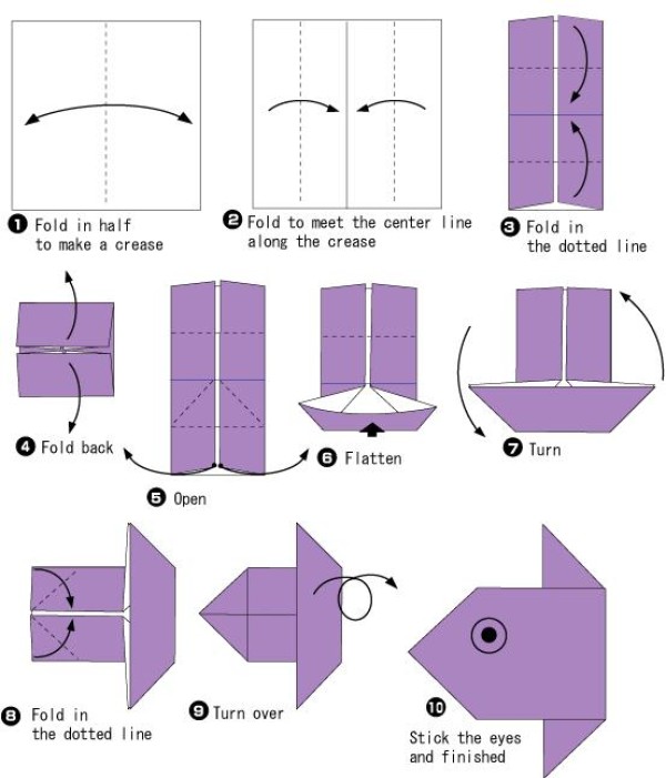 Handmade Origami Sunfish Origami Tutorials and Illustrations