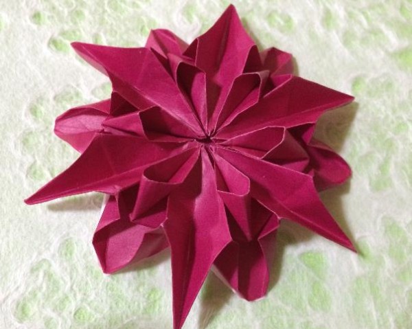 Origami Flower Encyclopedia teaches you how to fold origami dahlias