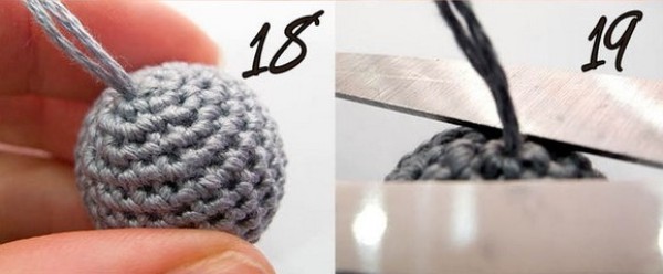 Illustrated tutorial on DIY production of hand-knitted balls