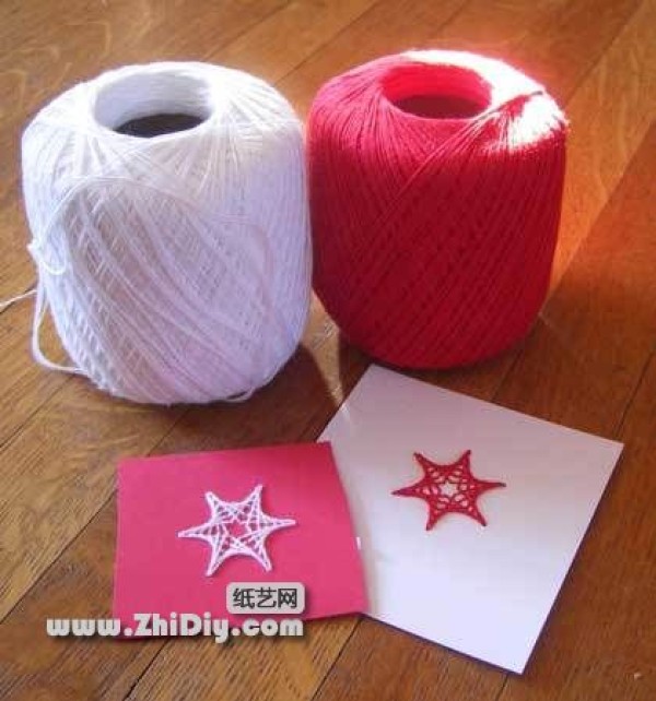 Paper embroidered stars [can be used as paper art card decoration]