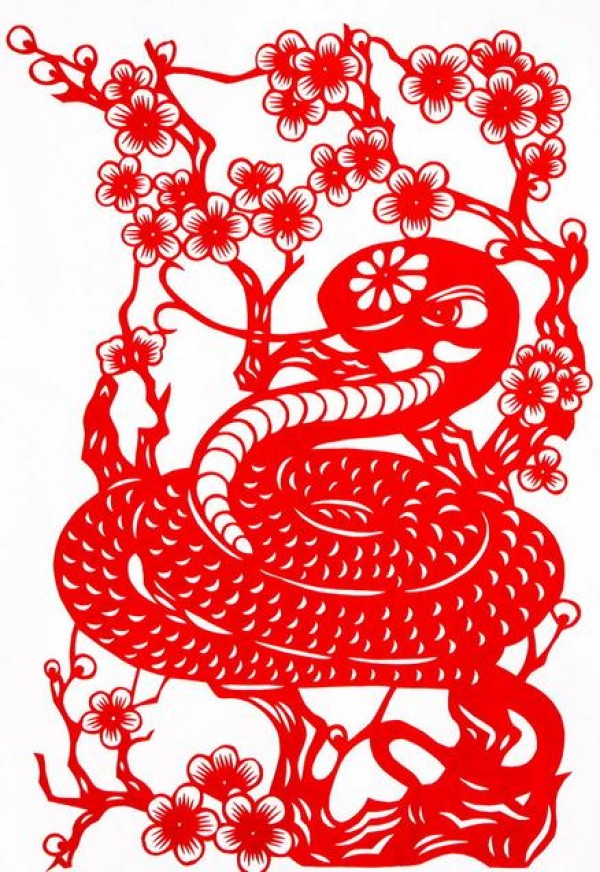 Plum Blossom and Snake Year of the Snake Paper-cutting Patterns and Paper-cutting Tutorials