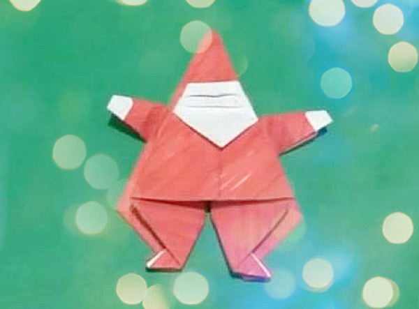 Christmas Origami Encyclopedia teaches you how to fold Santa Claus by hand, video tutorial