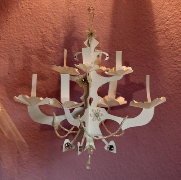 Charming paper chandelier handmade tutorial