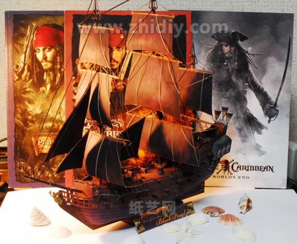 Pirates of the Caribbean Black Pearl pirate ship paper craft free download