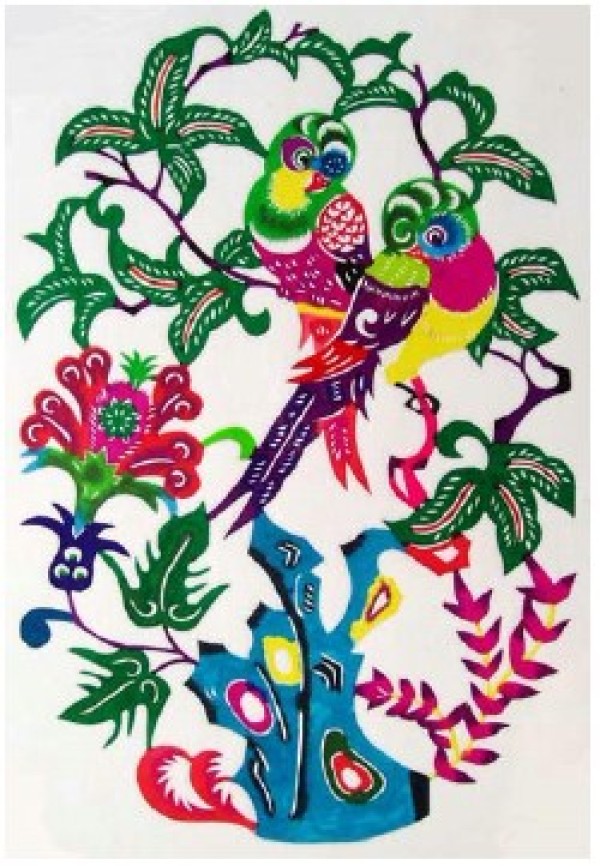 High-purity color expression in Chinese folk paper-cutting