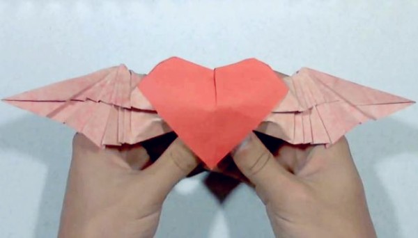 Valentines Day Origami Encyclopedia: Origami Wings and Heart Video Tutorial