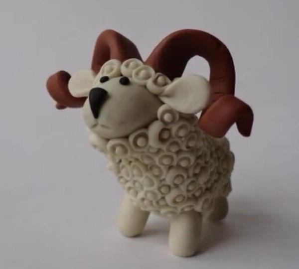 DIY tutorial for making cute sheep from soft clay for the New Year and the Year of the Sheep