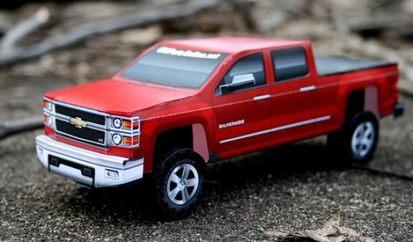 [Paper Model] 2014 Chevrolet Silverado origami model drawings download