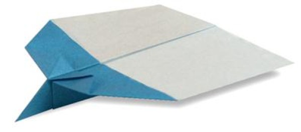 Origami tutorial on how to fold a gliding paper airplane