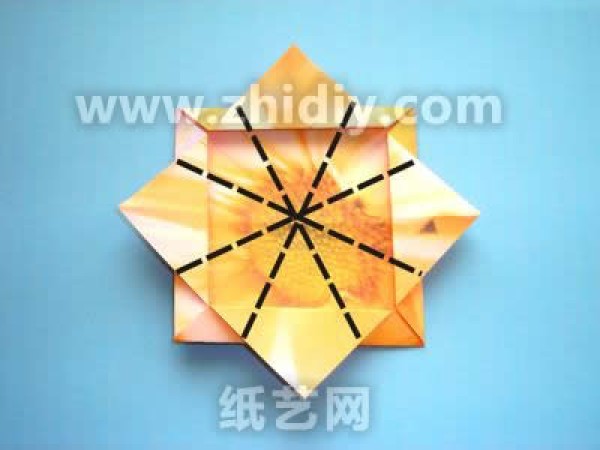 Simple origami orange flowers