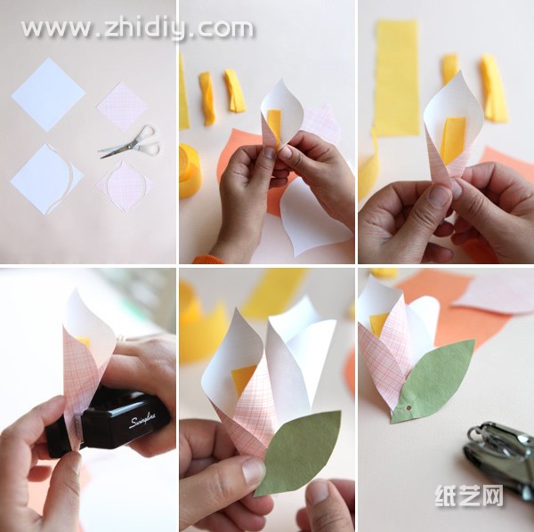 Simple calla lily paper art bouquet handmade diy tutorial