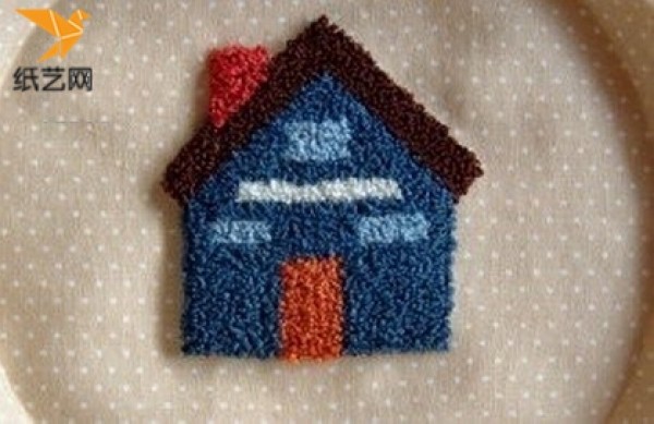 Hand embroidered poke fun little house Christmas gift