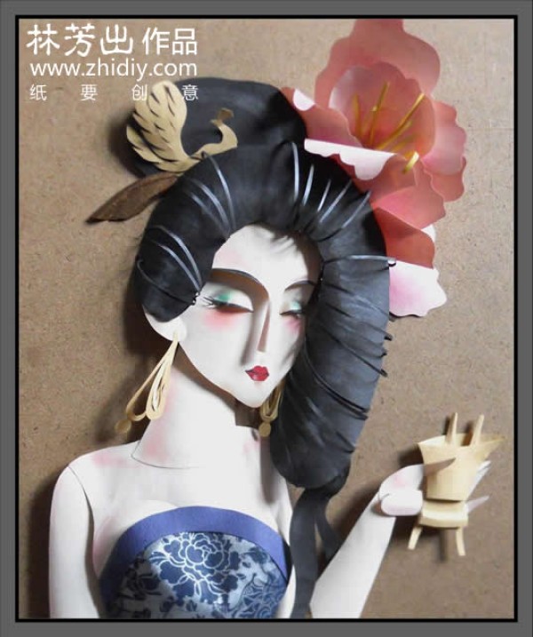 Lin Fang’s paper sculpture—a drunken imperial concubine