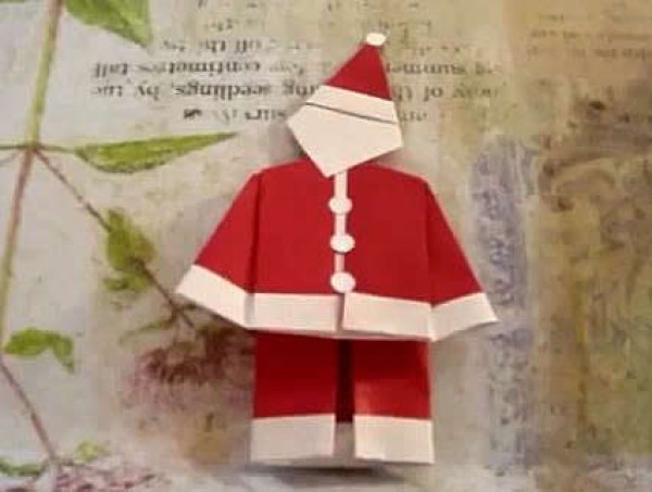 Christmas handmade origami video tutorial on how to fold cartoon Santa Claus