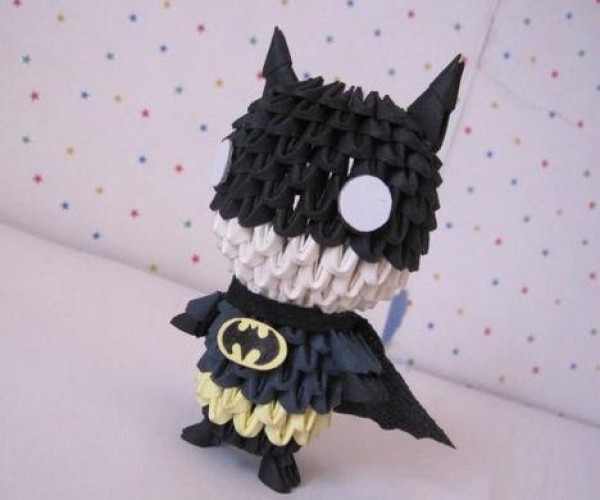 Origami Triangle Insert Cartoon Batman 3D Origami Illustrated Tutorial