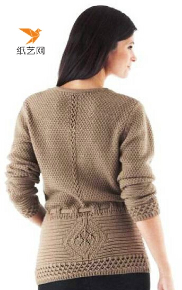 Knitted Cardigan Sweater Wool Knitting Pattern Illustrations and Method Tutorial