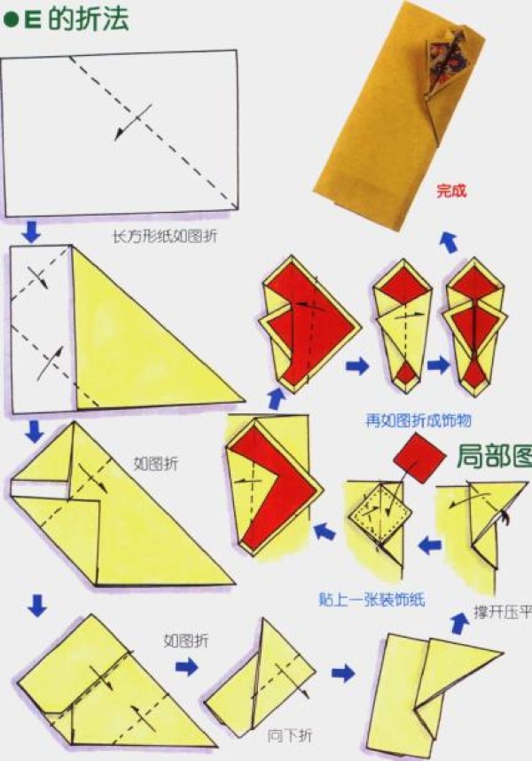 Japanese gift bag envelope folding method