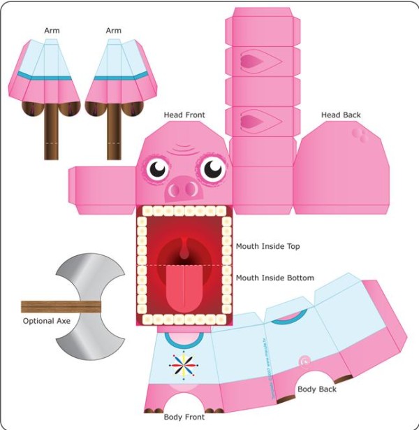 Paper toy model diagram—print it and make it