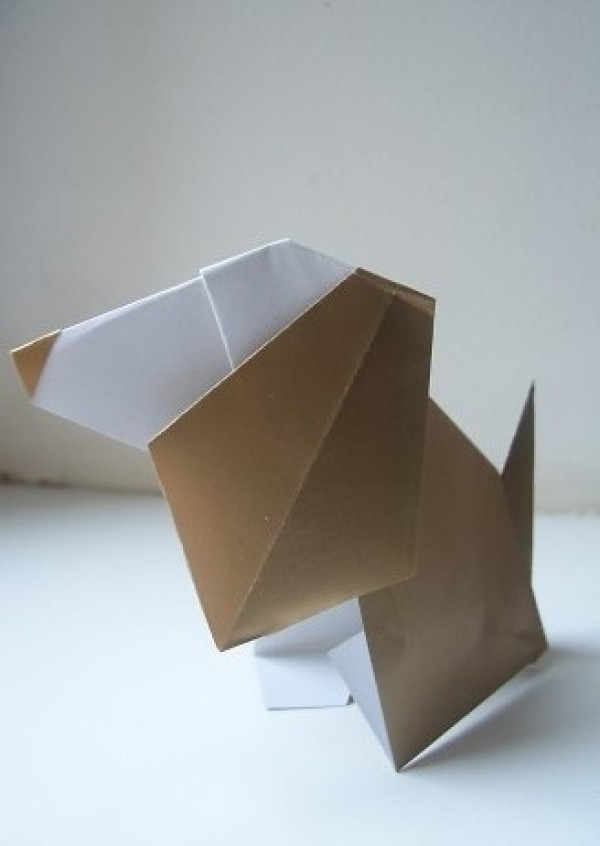 Simple origami puppy making tutorial