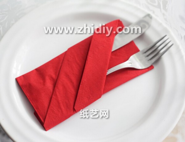 Napkin origami cutlery bag handmade video tutorial