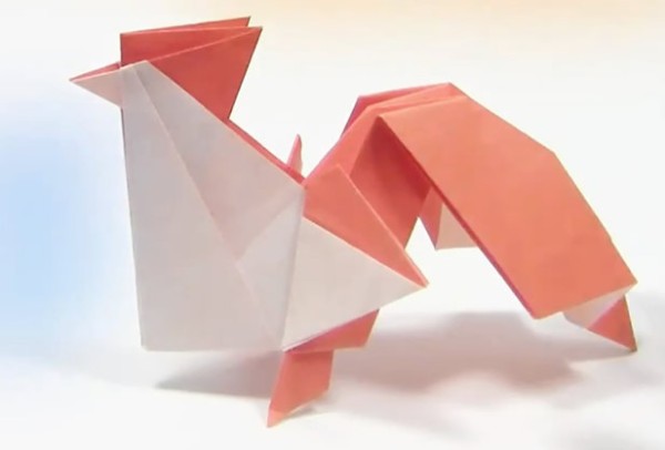 Origami Encyclopedia - Origami Rooster Handmade Origami Video Tutorial