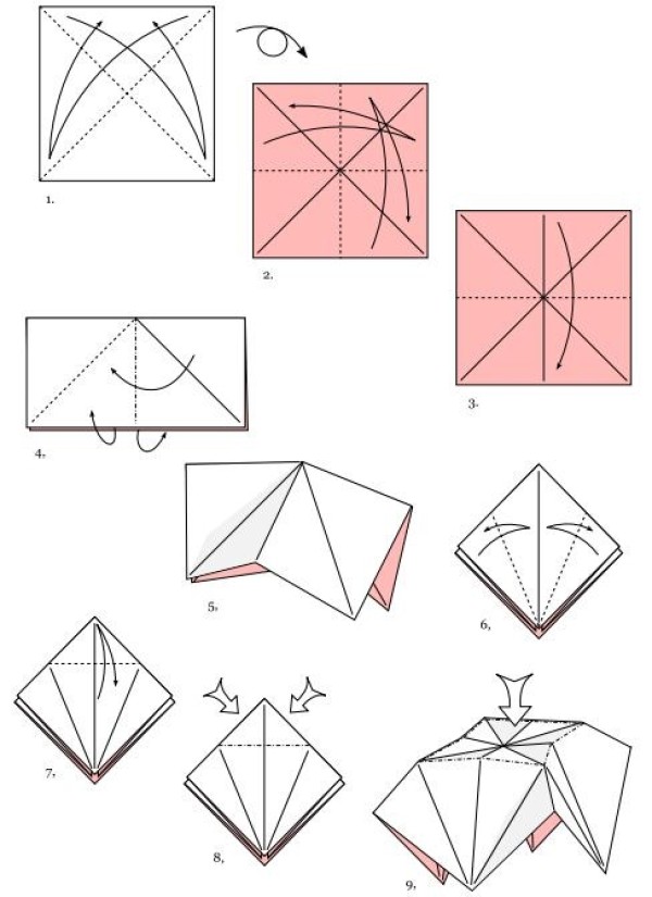 Modified origami crane origami drawing tutorial