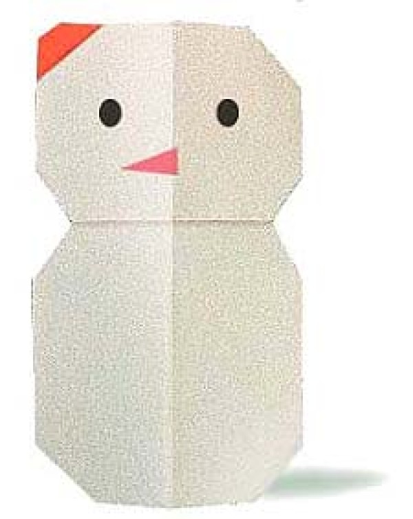 Christmas origami snowman DIY illustrated tutorial