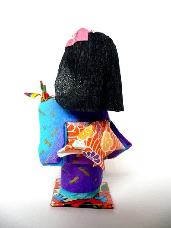 Cute Japanese kimono paper art doll