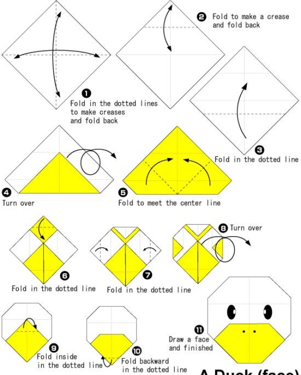 Simple duck origami tutorial