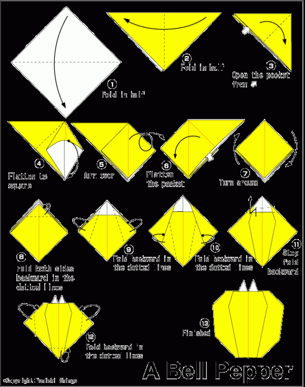 Simple Origami Bell Pepper Tutorial for Children