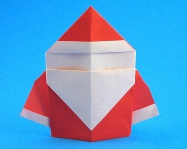 Video tutorial on how to fold cartoon simple origami Santa Claus