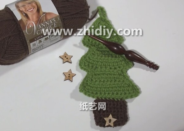 Crochet Christmas tree coaster handmade DIY tutorial