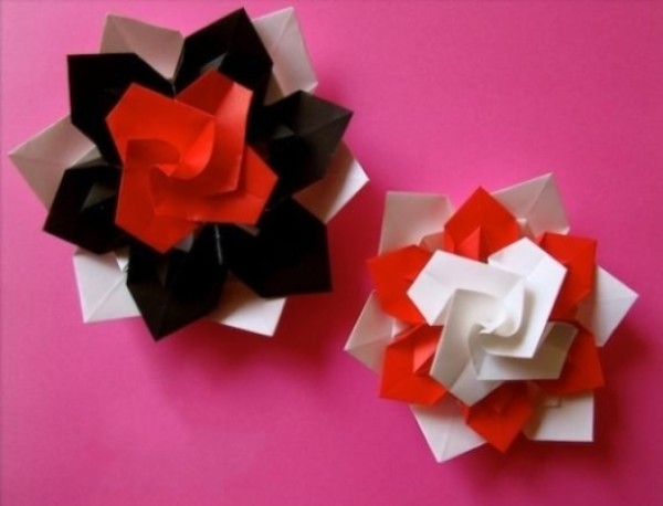 Origami Flower Complete Illustration - Handmade Tutorial for Beautiful Cake Origami Flowers