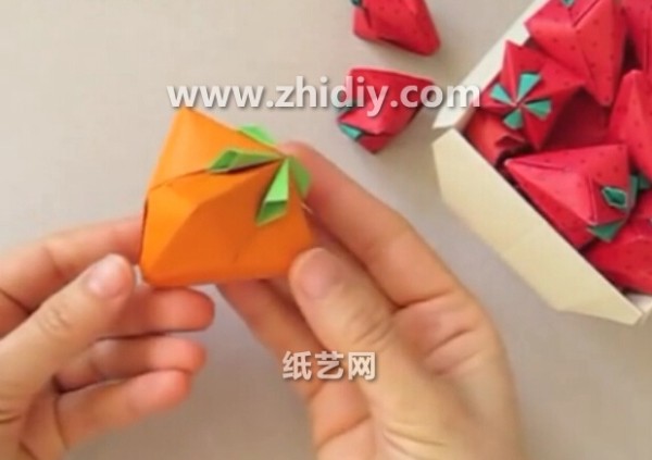 Origami strawberry video tutorial