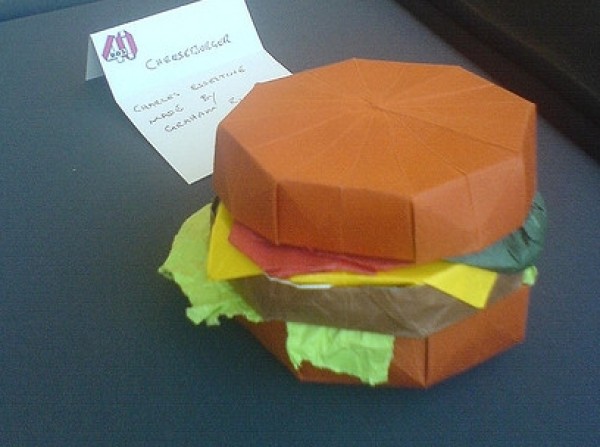 Origami Hamburger Drawing Tutorial [Food Origami Atlas]