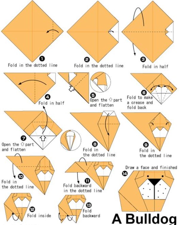 Origami bulldog simple origami tutorial