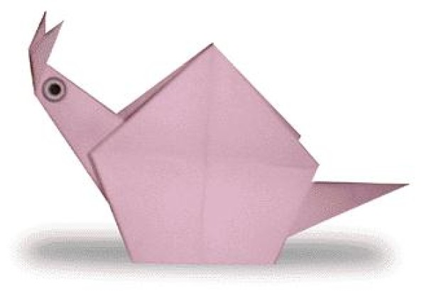 Illustrated tutorial on snail origami for children