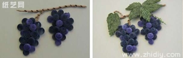 DIY tutorial for making paper quilled grapes