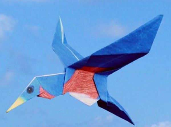 Blue Bird Origami Illustrated Tutorial