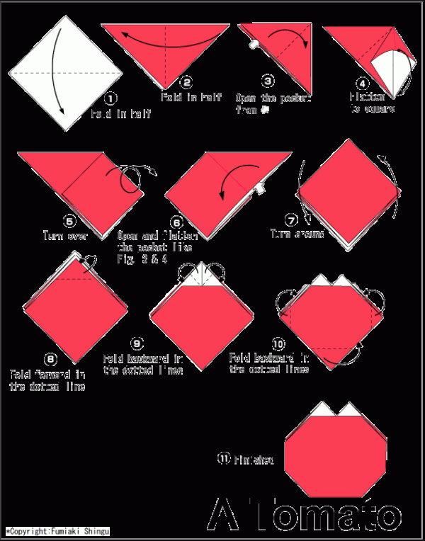 Simple origami tomato tutorial