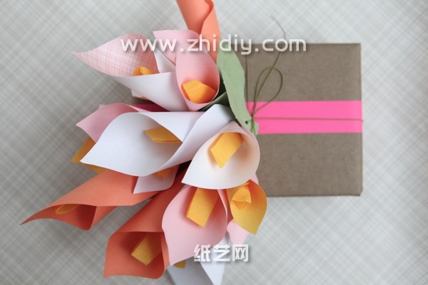 Simple calla lily paper art bouquet handmade diy tutorial