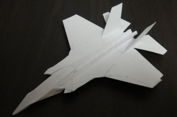 F-35A fighter jet origami tutorial illustration