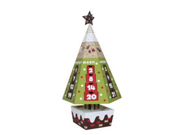 [Paper Model] Christmas Tree Christmas Calendar Handmade Paper Model Making Tutorial and Paper Model Drawings