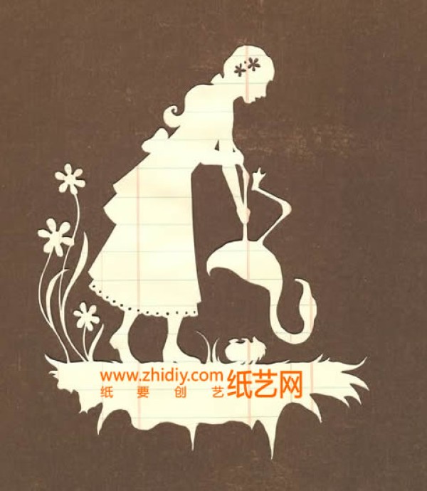 Alice in Wonderland paper cutting template free download