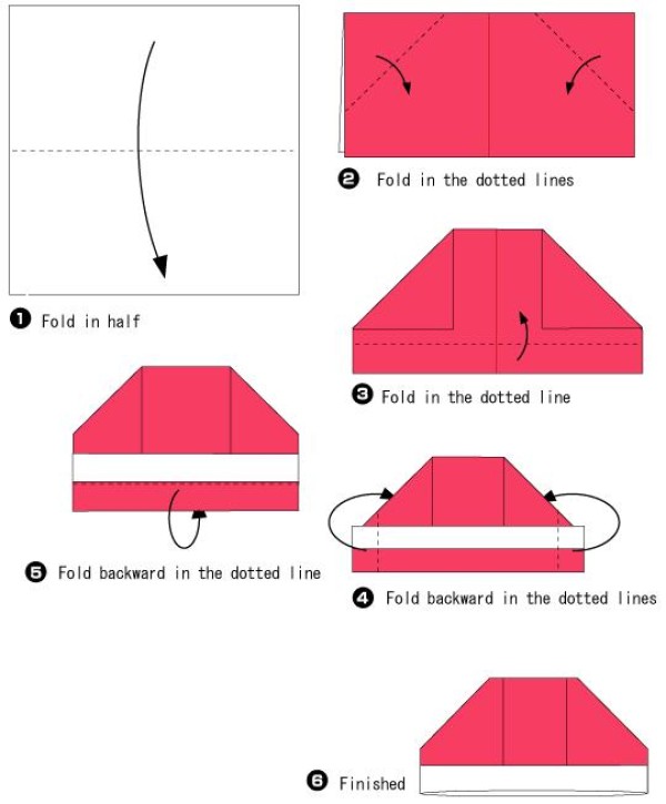 Tutorial on how to make a simple landlord hat origami by hand for children