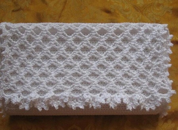 Hand Knitted Crochet Christmas Gift Clutch