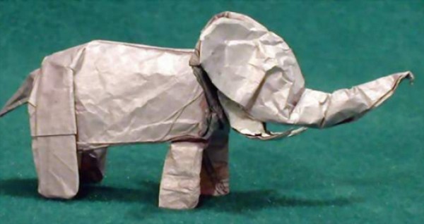 Non-CP handmade origami elephant origami tutorial—Micha?l Courouble