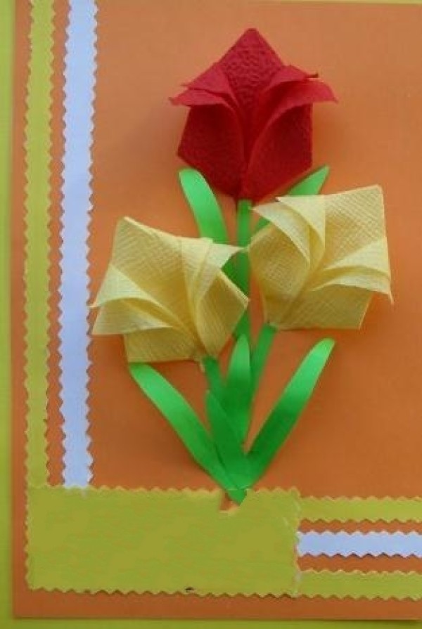 Napkin Paper Art Tulip Flower Tutorial