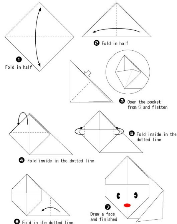 Simple Origami Rabbit Handmade Tutorial